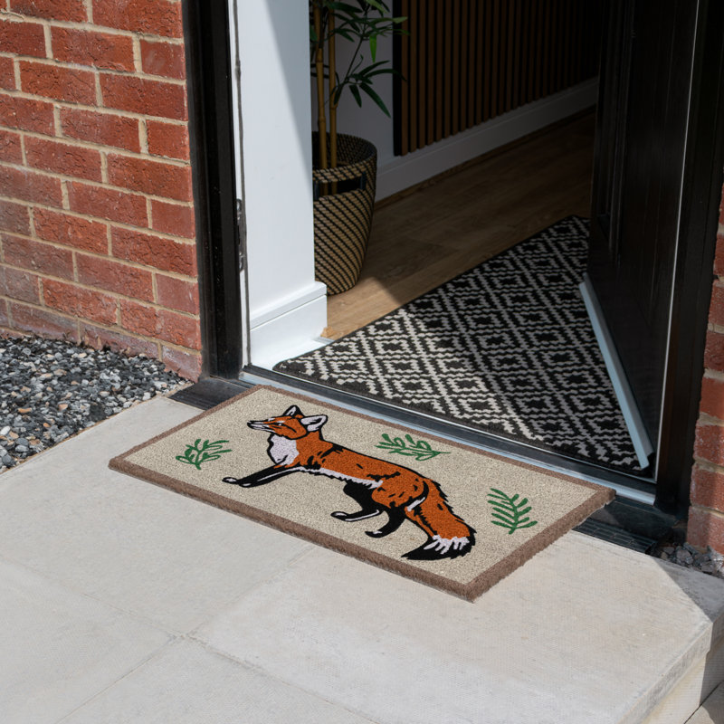 Latex Backed Eco-Friendly Coir Doormat Fox - 45x75cm approx.