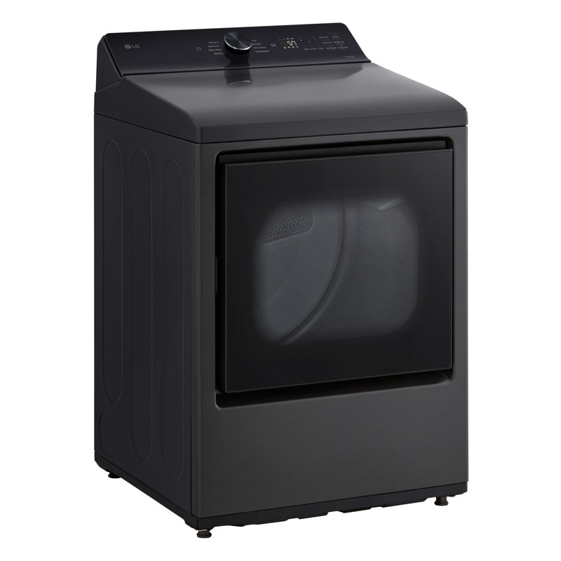 LG 7.3 Cu. Ft. Ultra Large Capacity Rear Control Electric Dryer With Ai Sensing And Thinq Smart Features, Black