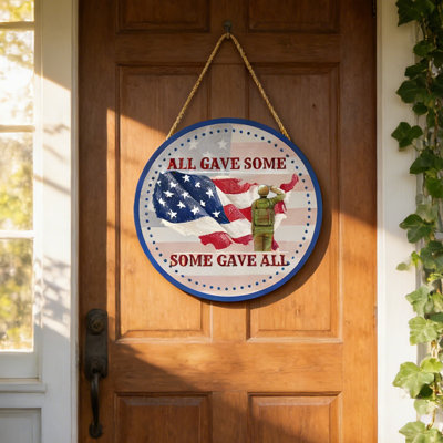 Americans Independence Day Door Hanging Festival Wall Hanging Woodwork Wall Decoration Countrysides Map Disk