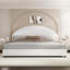 Cadre de lit tête de lit luxueuse en forme de courbe, lit plateforme tapissier élégant avec design moderne-700697637-690720458