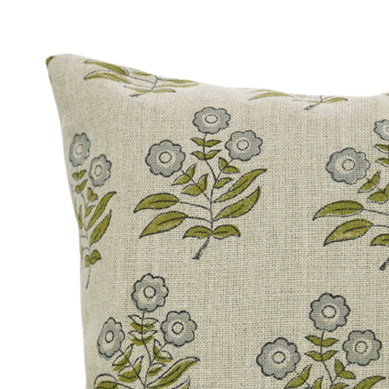 Housse de coussin à motif de blocs pour la maison et la chambre Fab divine, bleu, Neha, H 18 po x l 18 po, Carrée