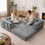 Canapé-lit convertible 5 en 1 de 206 cm (81 po), sans dossier, assise profonde, gris-1491655279