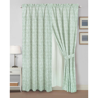 Medina Printed Floral Curtain Set