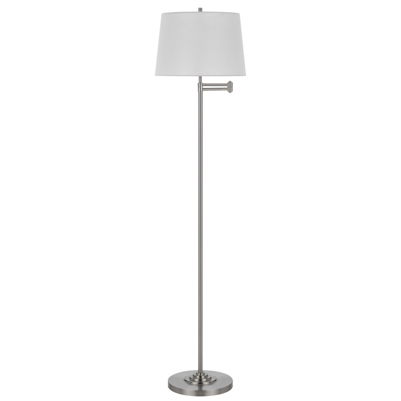 Lampe sur pied à bras pivotant 63 po Svava, Argent