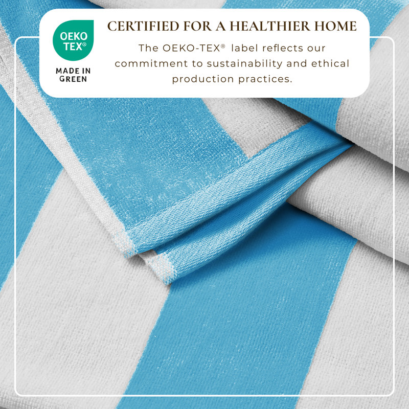 Serviettes de plage 100% coton absorbant et à séchage rapide Cabana, Bleu ciel