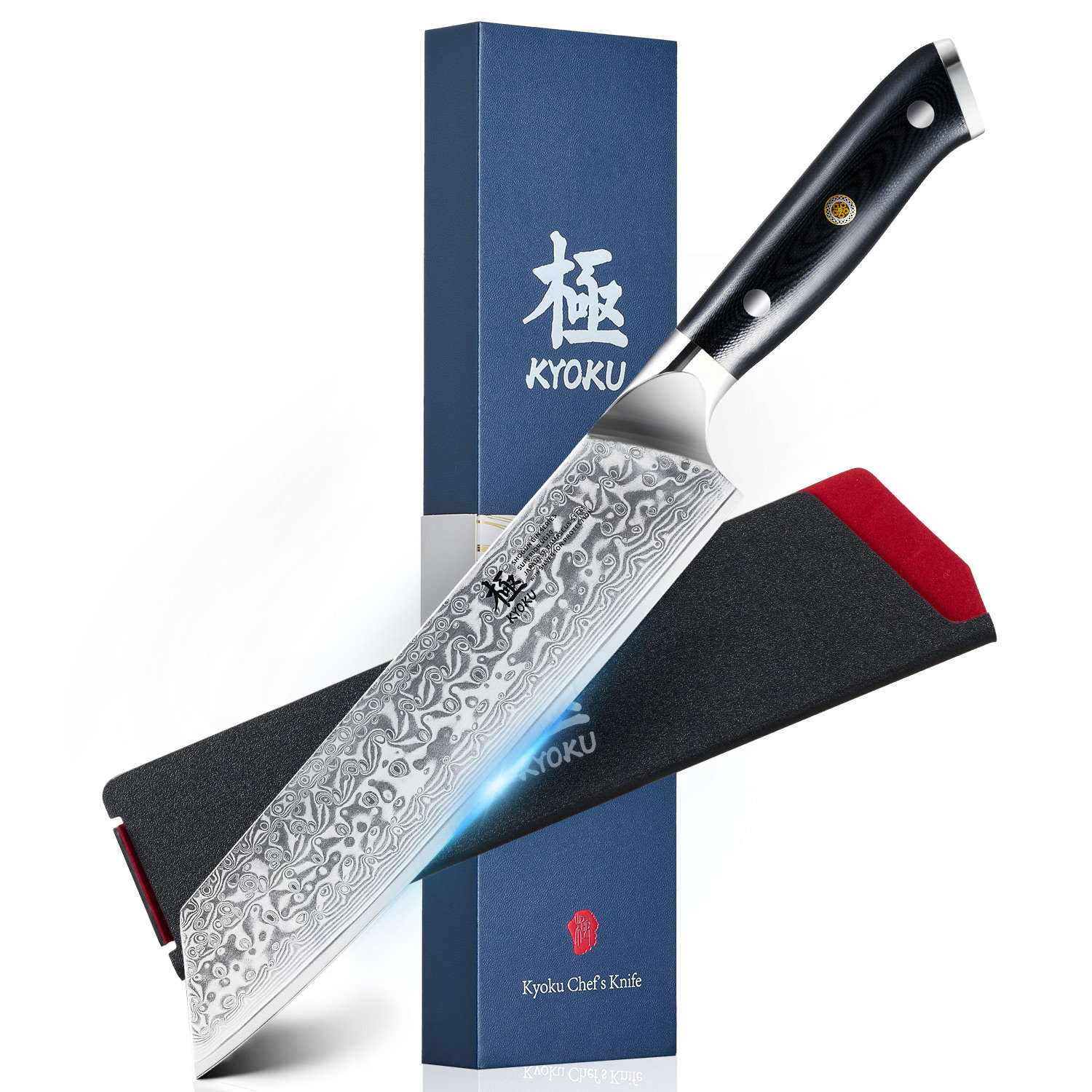 High End Japanese VG10 Damascus Steel Chef Knife Full Tang Kitchen Knife  Sheath