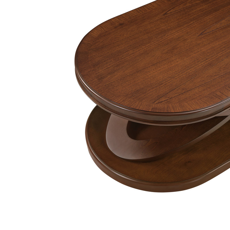 Ensemble de tables basses rétro 3 pièces, ensemble de table de salon en bois comprenant table basse ovale de 44 po, ensemble de 2 tables de bout rondes