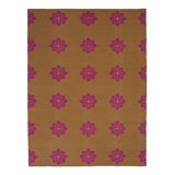 Tan & Pink Floral Dhurrie Cotton Rug - 10' x 14'14"