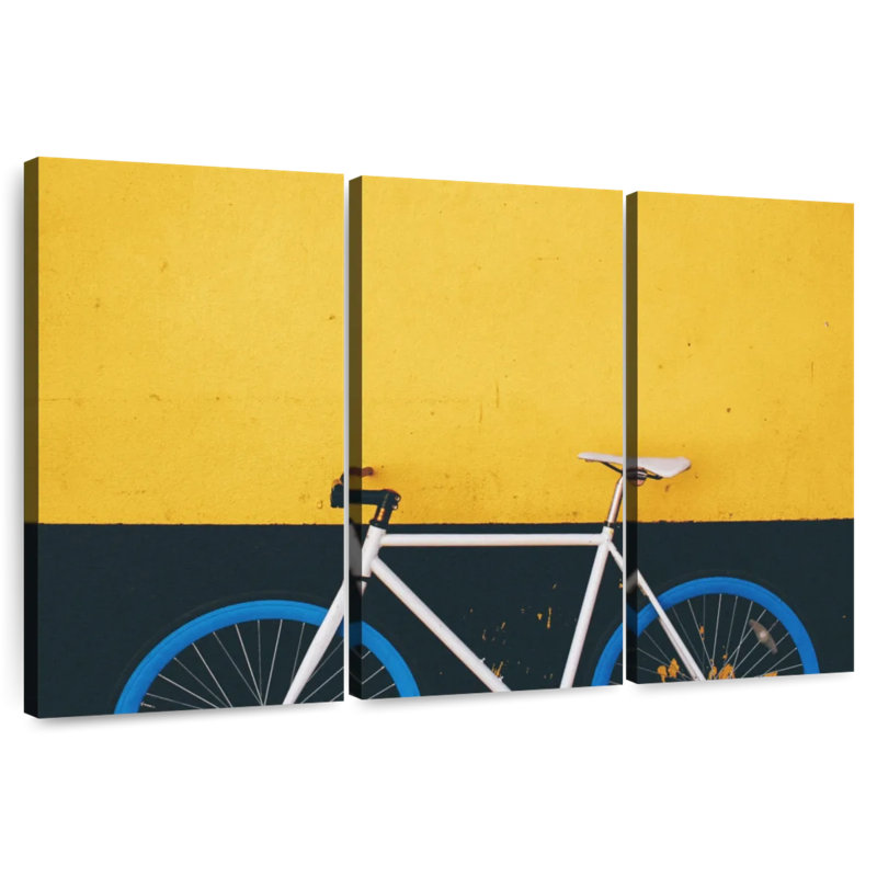 Mehar Blue Wheeled Bicycle, 48" H x 74" W