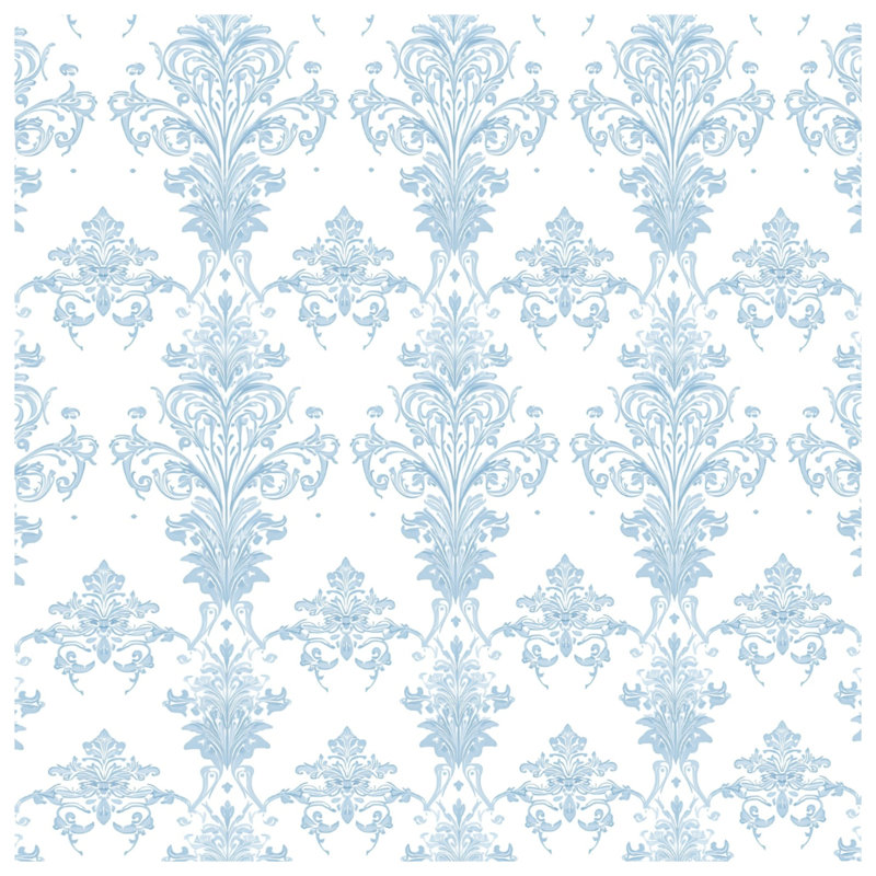 Blue Damask Pattern Blankets, 50in W x 60in H