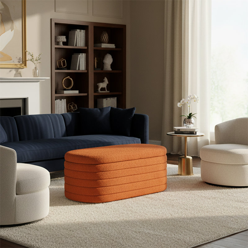 Banc de rangement rembourré Classic, Orange