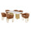 Ensemble de salle à manger en marbre blanc Grand avec chaises d'appoint Leathaire