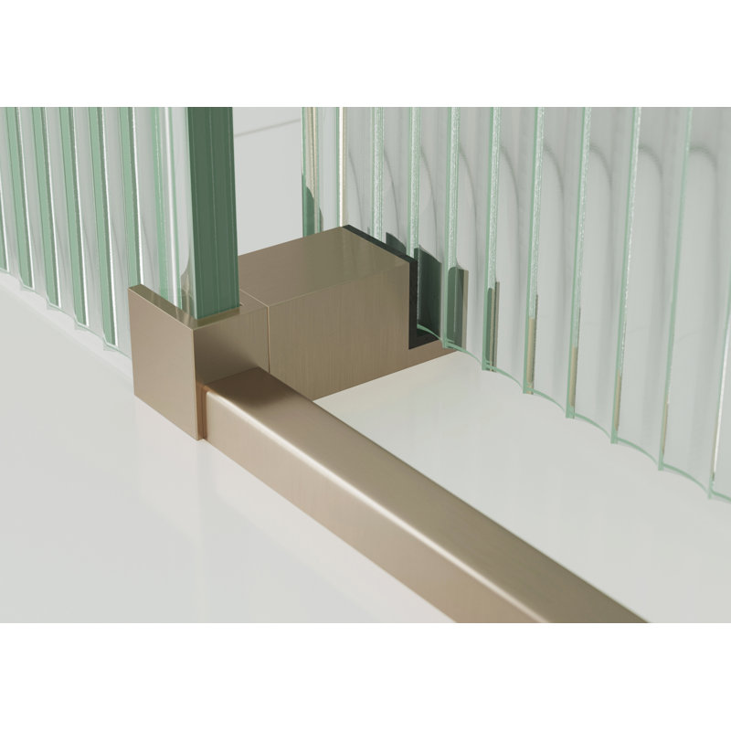 Galaxy 56 - 60 in. x 78 in. Fully Frameless Fluted Sliding Shower Door, Right Hand, Brushed Bronze