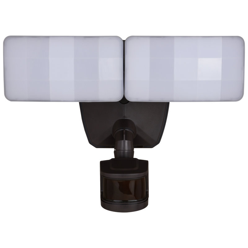 Ixacc 2 Light LED Outdoor Motion Sensor Adjustable Security Flood Light Bronze