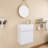 Argylle 18" Single Bathroom Vanity Set, Wall Mounted Bathroom Vanity with White Resin Sink Top , Floating vanity with Soft Close Door, Single Bathroom Vanity with Top-1436771041