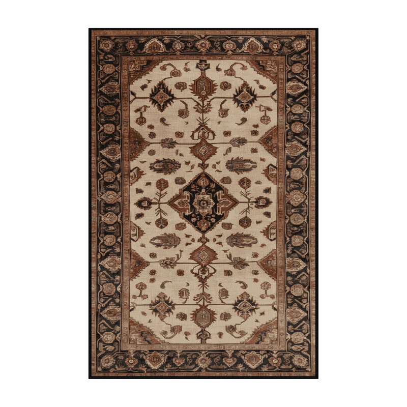 Tapis brun lavable à la machine, Rectangulaire 2 pi x 3 pi
