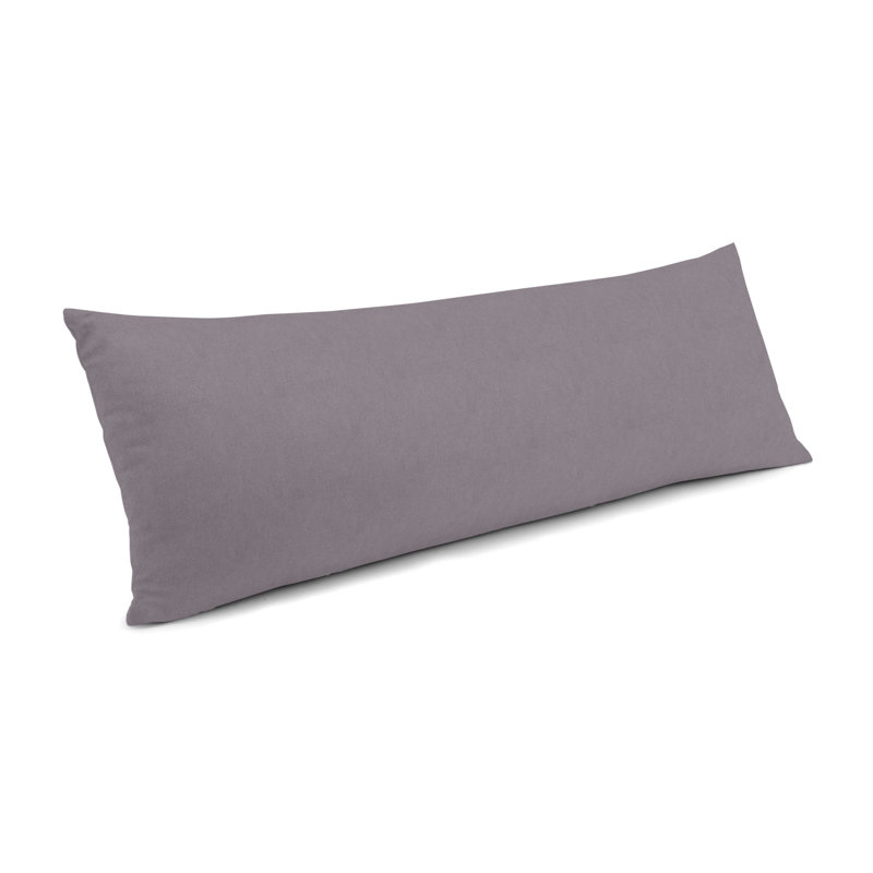 ClassicVelvet Lumbar Pillow Cover & Insert, Lavender Gray, 12" H x 24" W, Down Blend