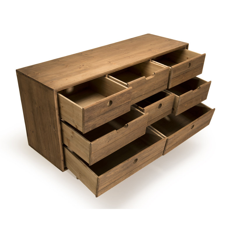 Carrizales Solid Wood 120cm W 8 - Drawer Chest of Drawers