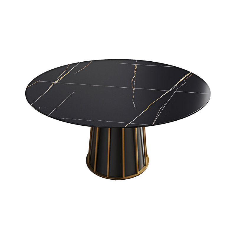 Table de salle à manger Mizel, H 29,53 po x L 59,05 po x l 59,05 po, Noir