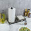 Metal and Solid Wood Freestanding Paper Towel Holder