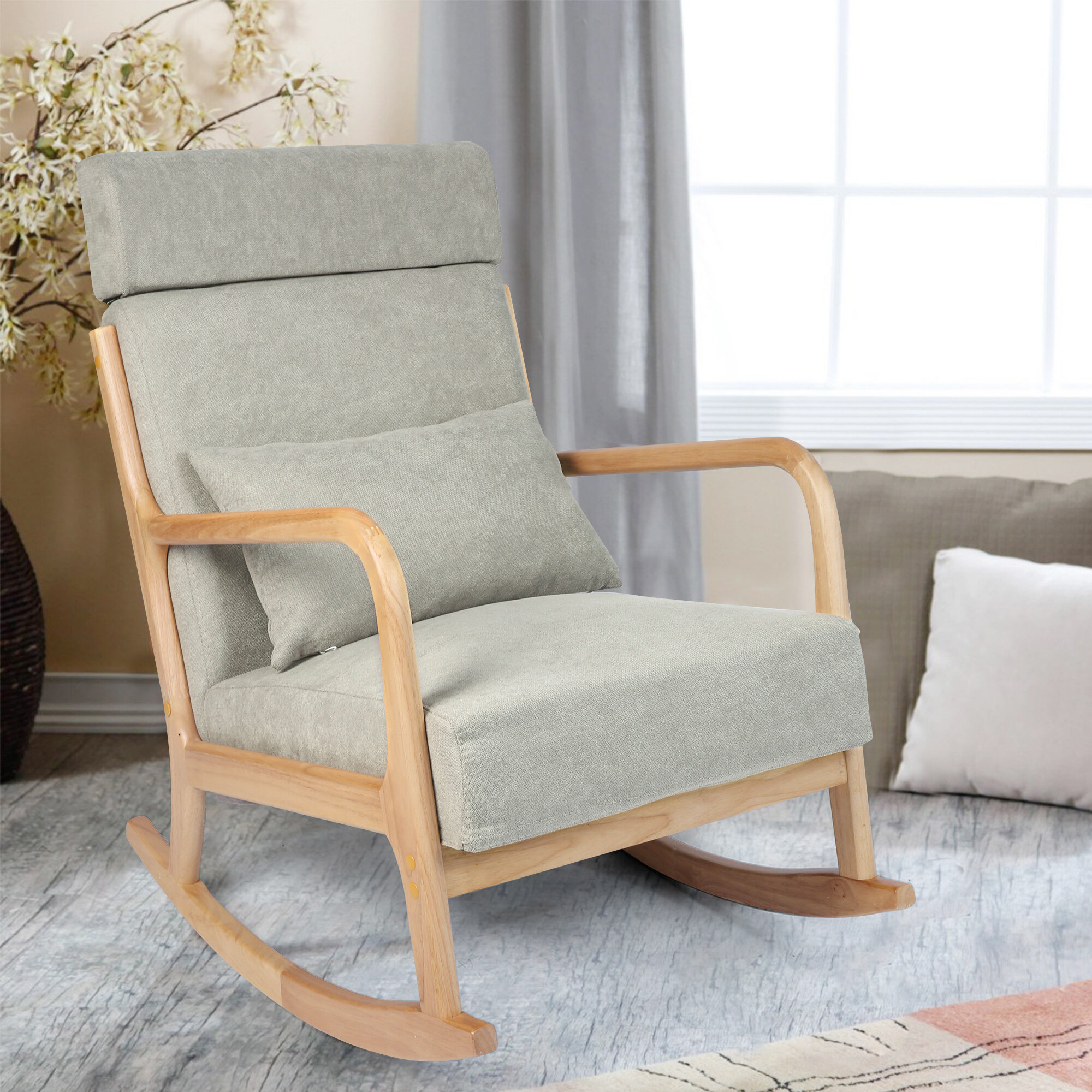 Isabelle & Max™ Barkingside Solid Wood Rocking Chair & Reviews | Wayfair