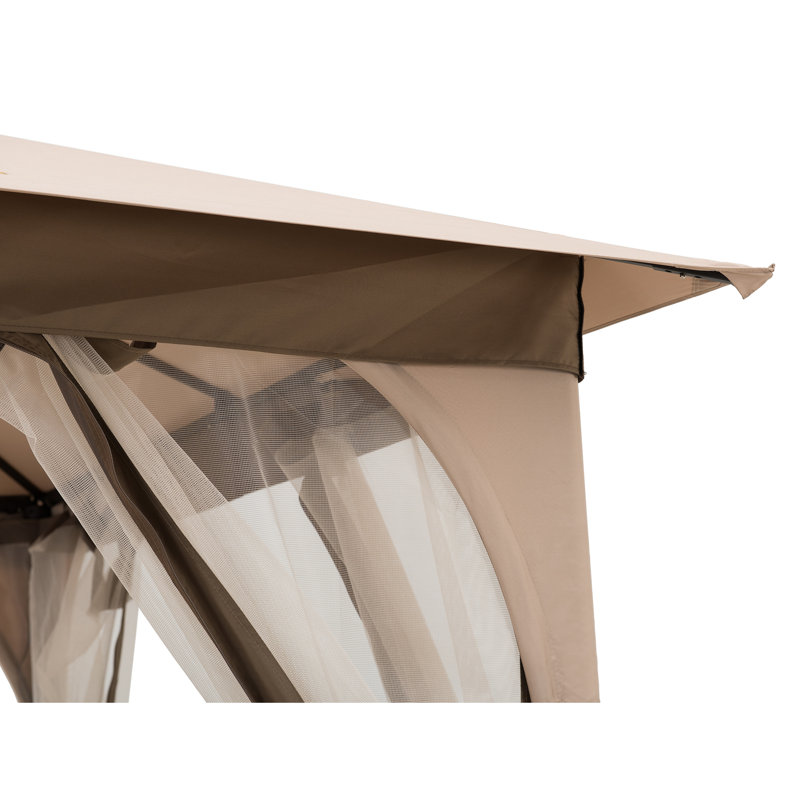 Beige Polyester Mosquito Netting for 9.5x9.5 ft Gazebo