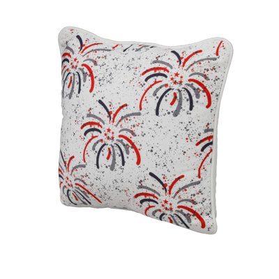 14" Patriotic Outdoor Accent Pillow in Freedom Fireworks