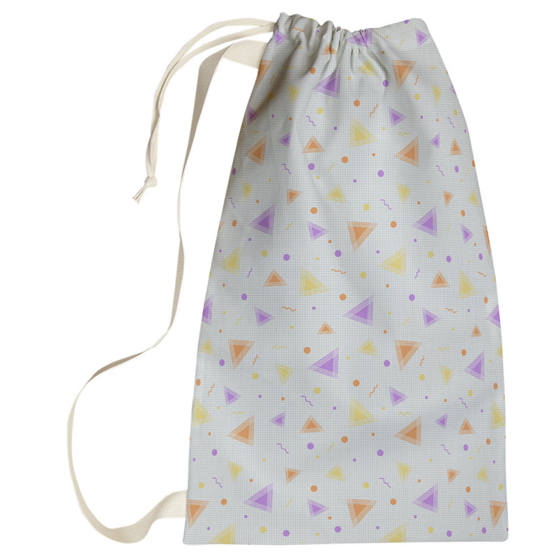 Sac à linge rétro 90s, Petit (H 64 po x l 20 po x P 1,5 po), Mauve et orange