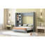 Lit avec lumières à DEL, tablettes, garde-robe - gris-1743027550-1743027548