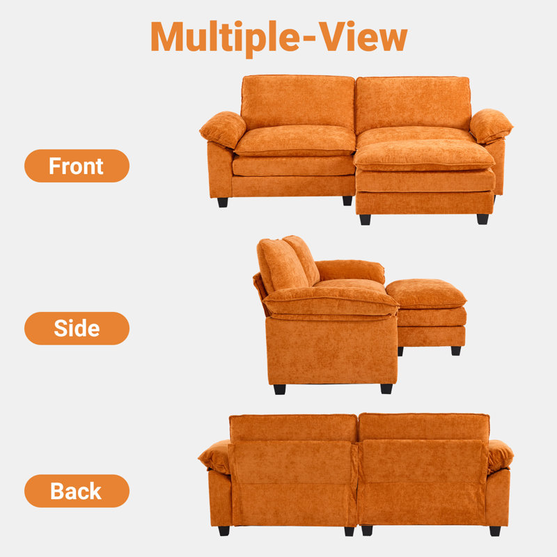 Causeuses-coussins Shugar, Chenille orange