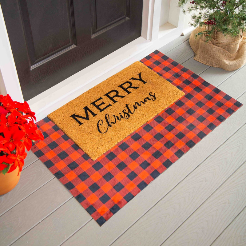 Tapis d'entrée antidérapant Merry Christmas 28 po x 16 po