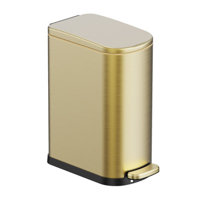 La poubelle de salle de bain à pédale mince en acier inoxydable de 2,6 gallons avec couvercle à fermeture en douceur Ksskss comprend 60 sacs à ordures, une poubelle pour les espaces étroits, une toilette, un véhicule récréatif, une chambre à coucher, une maison, un bureau