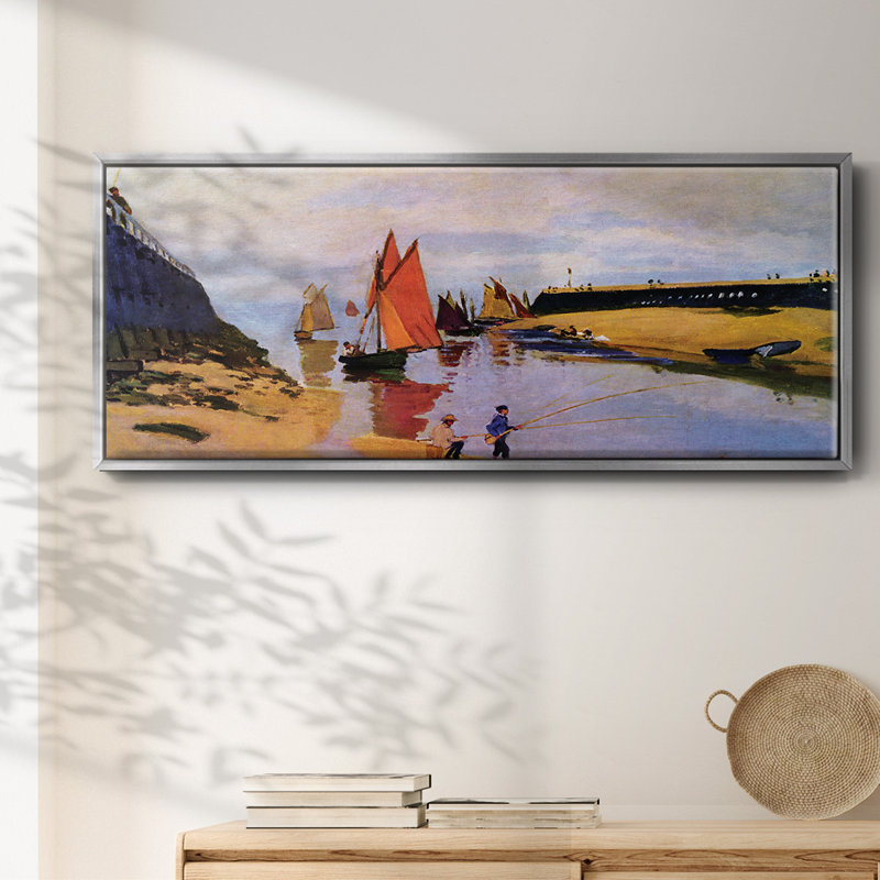 Port of Trouville par Monet, reproduction d'art sur toile, H 12 po x l 30 po x P 1,5 po, Argent