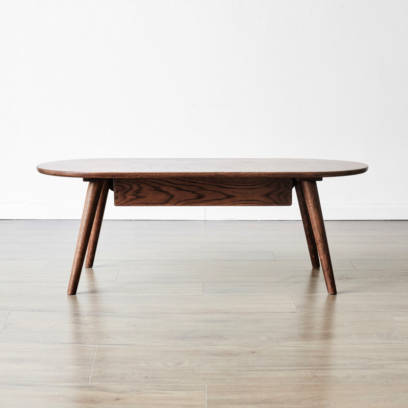Console 100% chêne de qualité - construction stable, rangement pour tiroirs, table basse ovale en bois massif multi-usages avec tiroirs en chêne, et assemblage facile