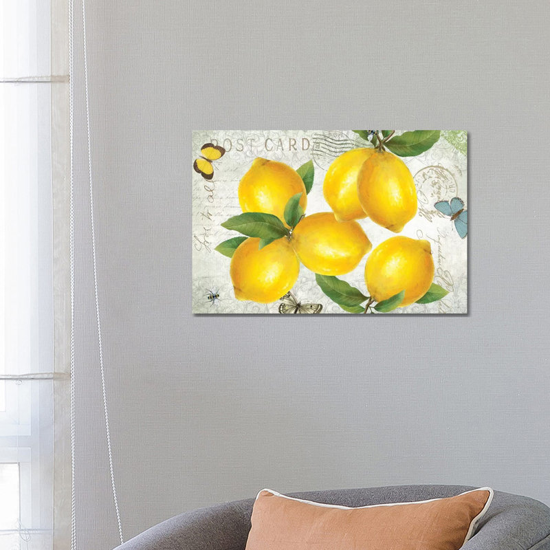 Postcard Lemons - Wrapped Canvas Painting, 66.04 cm H x 45.72 cm W