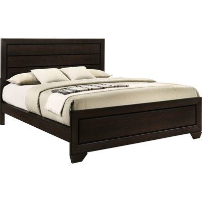 King Dark Panel Bed, Classic Build, Slatted Structure, Bedroom Must - Have Design, Details, Adds Rustic Charm To
