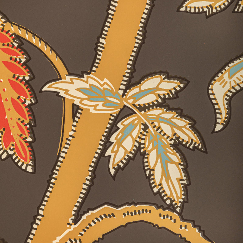 Manoir Seychelles 30' L x 36" W Wallpaper Roll, Taupe
