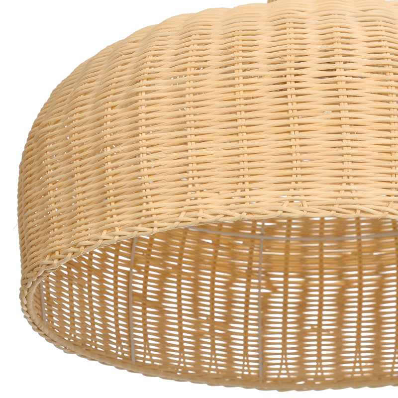 Luminaire suspendu en rotin pour îlot de cuisine Boho, H 9,84 po x l 15,75 po x P 15,75 po
