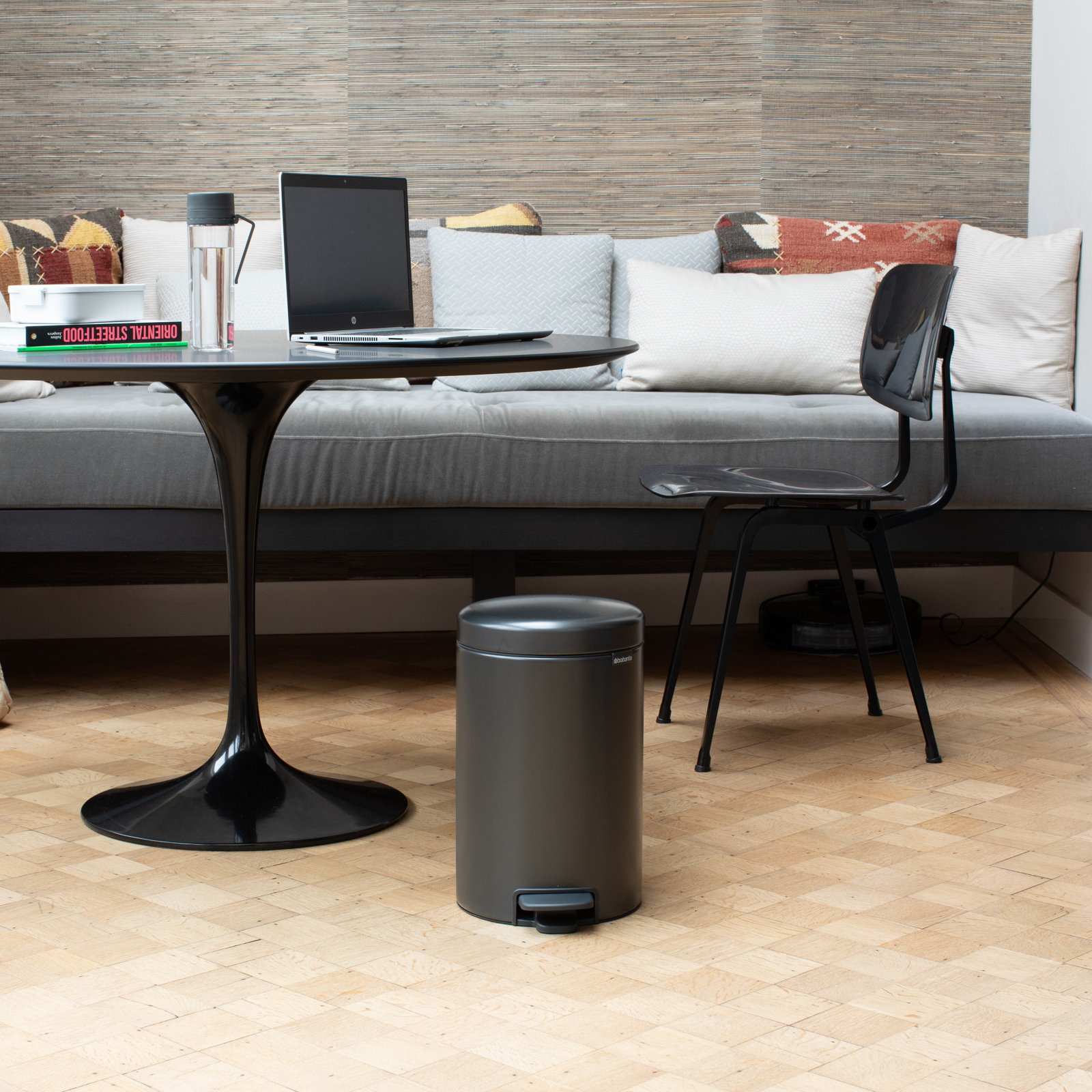 Brabantia Newicon 3.2gal Step-On Can, Confident Gray