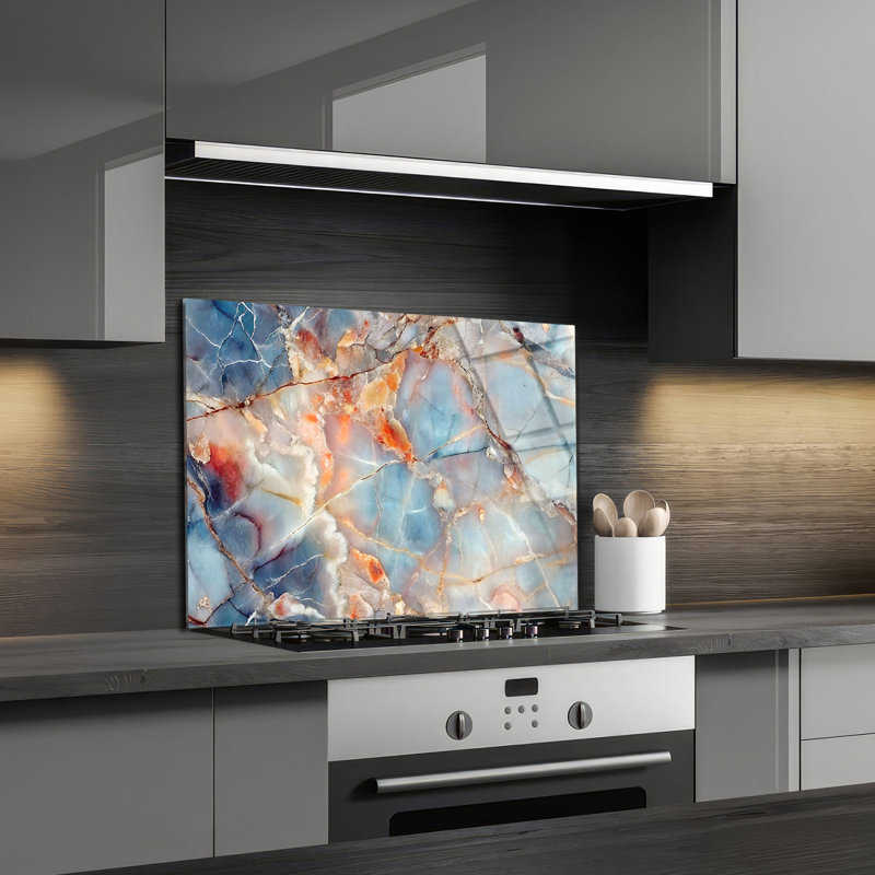 Carrelage mural en verre trempé Aurora, H 30 po x l 36 po