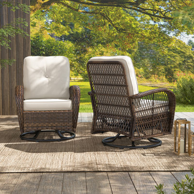 Wicker Swivel Rocking Patio Chair