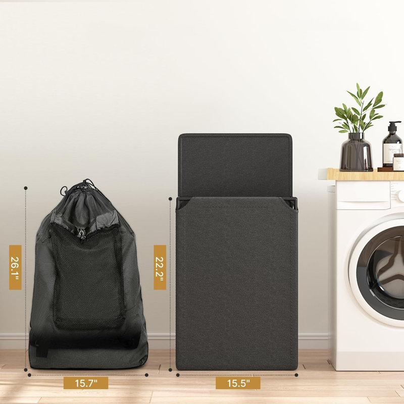 Panier à linge 60 en 2 avec couvercle et sangles d'épaule 2-en-1