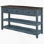 Console rétro avec deux tablettes ouvertes, structure en bois de pin massif et pieds pour le salon-124002816-124002814