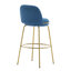 Métal bleu et doré de 2, cadre, repose-pieds pour des conversations prolongées, forme de chaise, motif uni, silhouette en mousse, dossier à profil bas, construction,