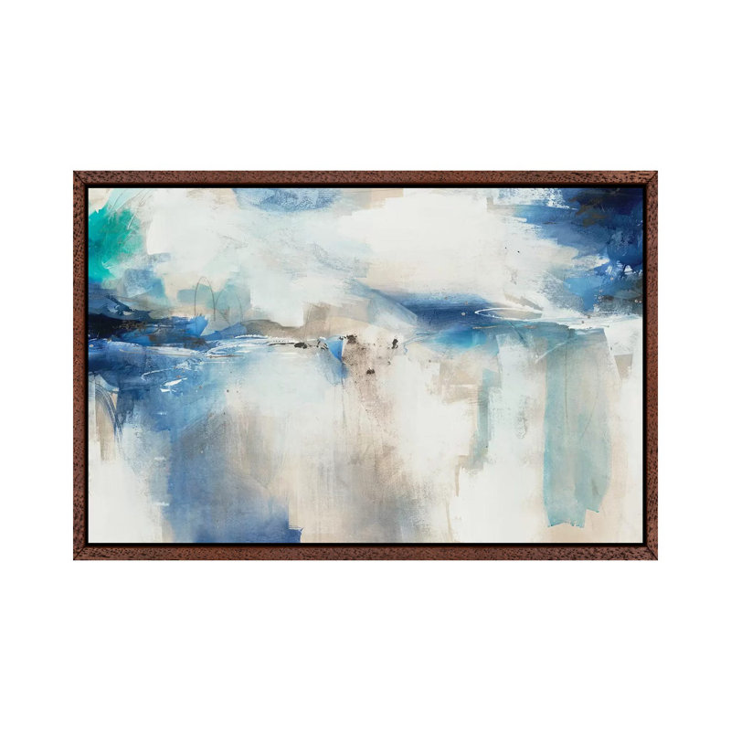Indigo Impression by Leah Rei - Print on Canvas, Classic Brown Wood Framed, 101.6 cm H x 66.04 cm W
