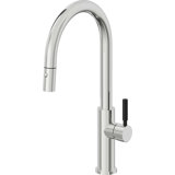 Corsano Contemporary Pull Down Kitchen Faucet with Button Sprayer High Arc Spout and BST Series Handle