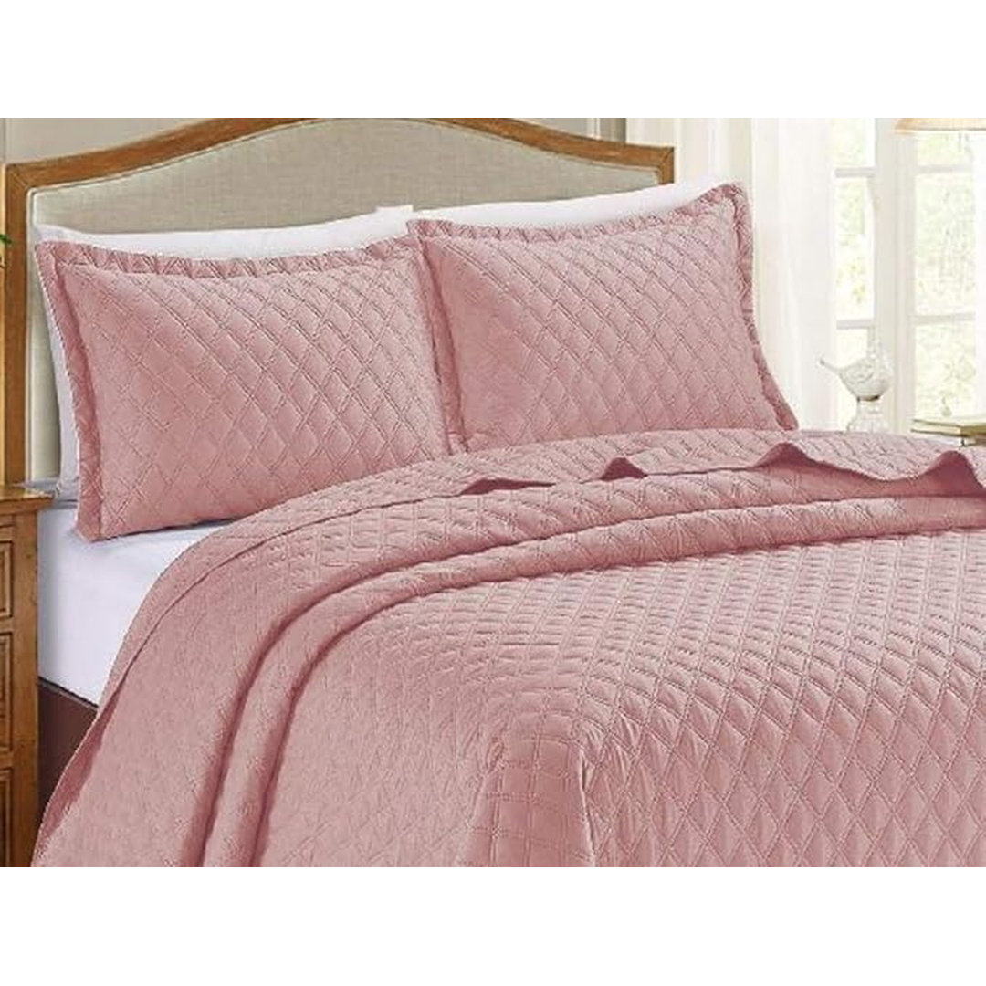 Elegant Comfort Inspiration Embossed Lightweight Bedspread Set – Soft Textured Polyester Coverlet with Pillow Shams