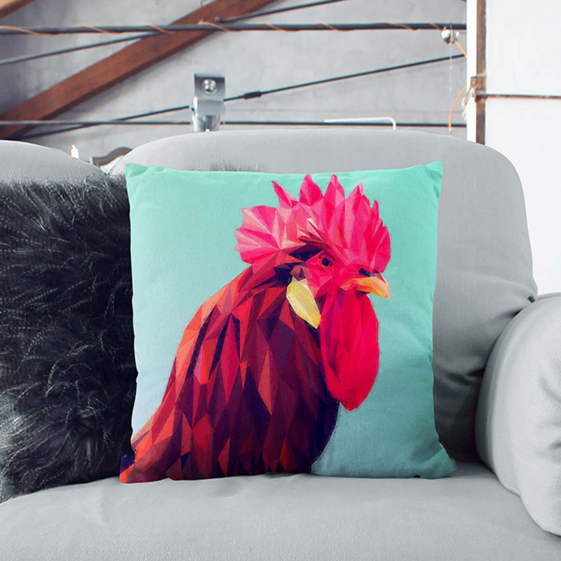 Square Throw Cushion, White, 55cm H x 55cm W x 20cm D