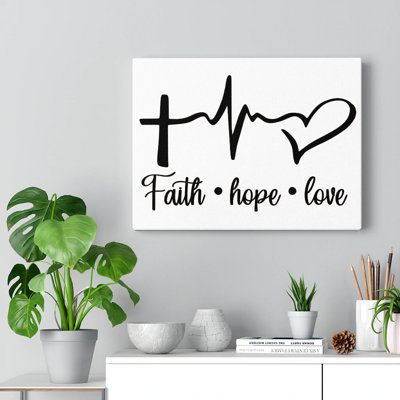 Faith, Hope, Love Christian, reproduction d'art murale prête à être accrochée