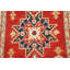 Tapis unique en laine noué à la main nouvel âge de 2 pi 9 po x 4 pi 1 po rouge / beige / vert